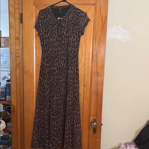 Rachel Zoe Brown Animal Print Maxi Dress